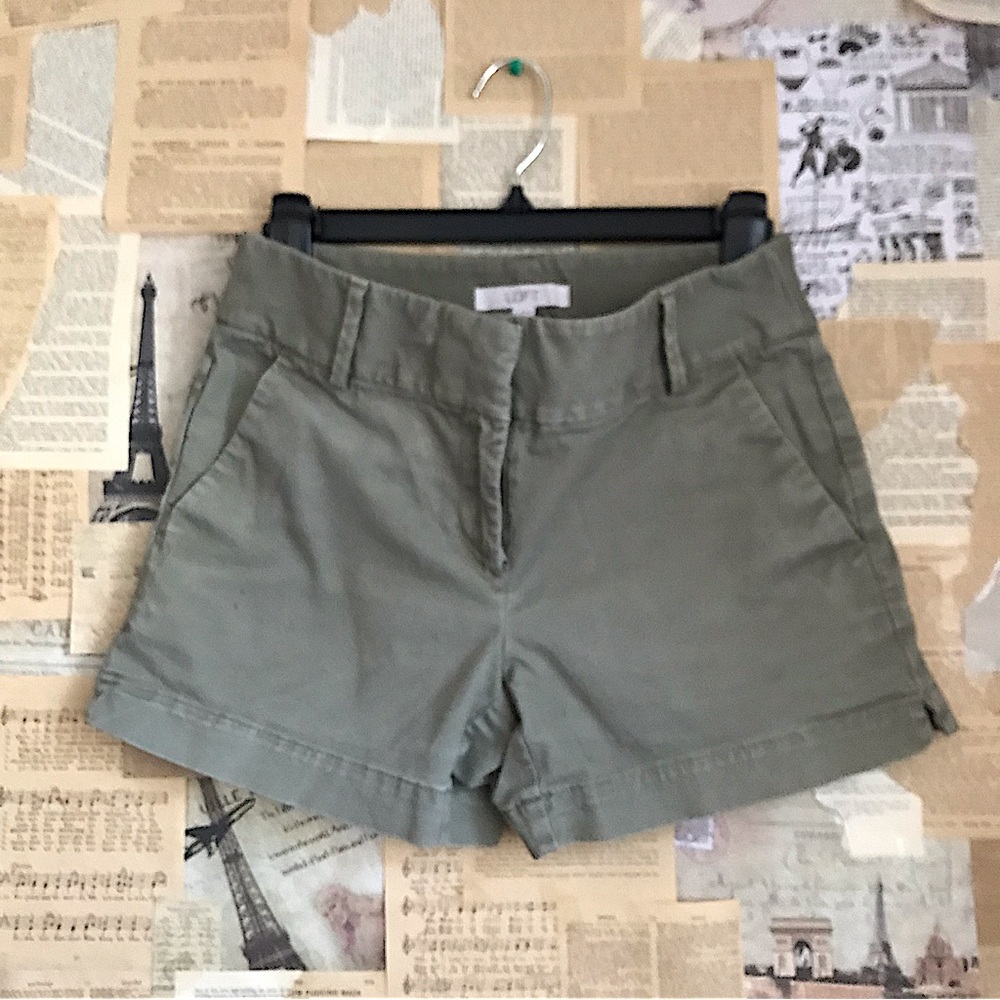 Loft Army Green Shorts